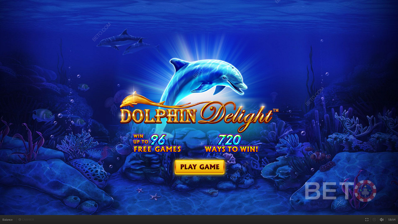 ปลาโลมาน่ารักยินดีต้อนรับคุณเมื่อคุณเปิดตัว Dolphin Delight