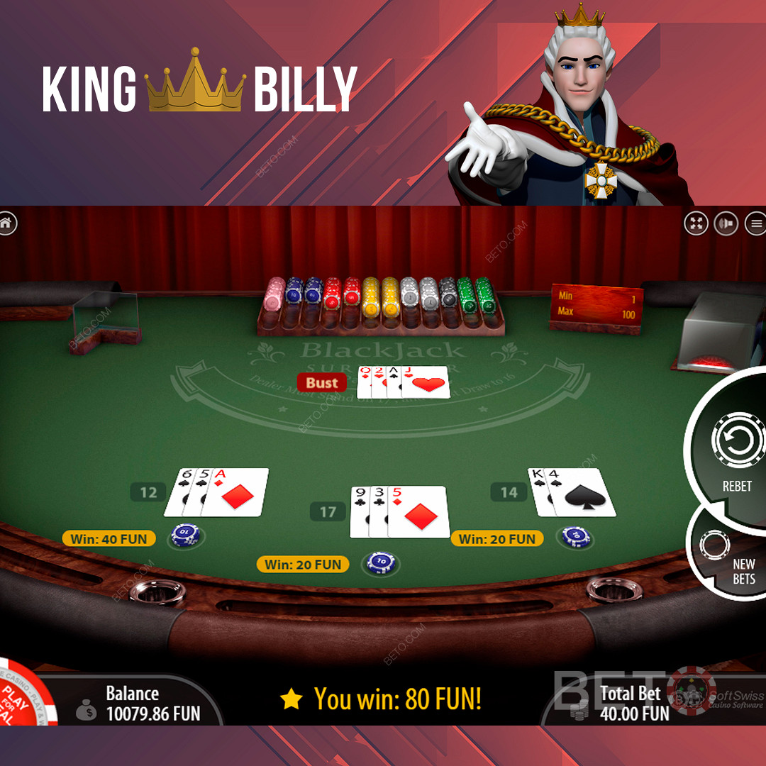 สนุกกับเกมบนโต๊ะยอดนิยมบน King Billy Casino