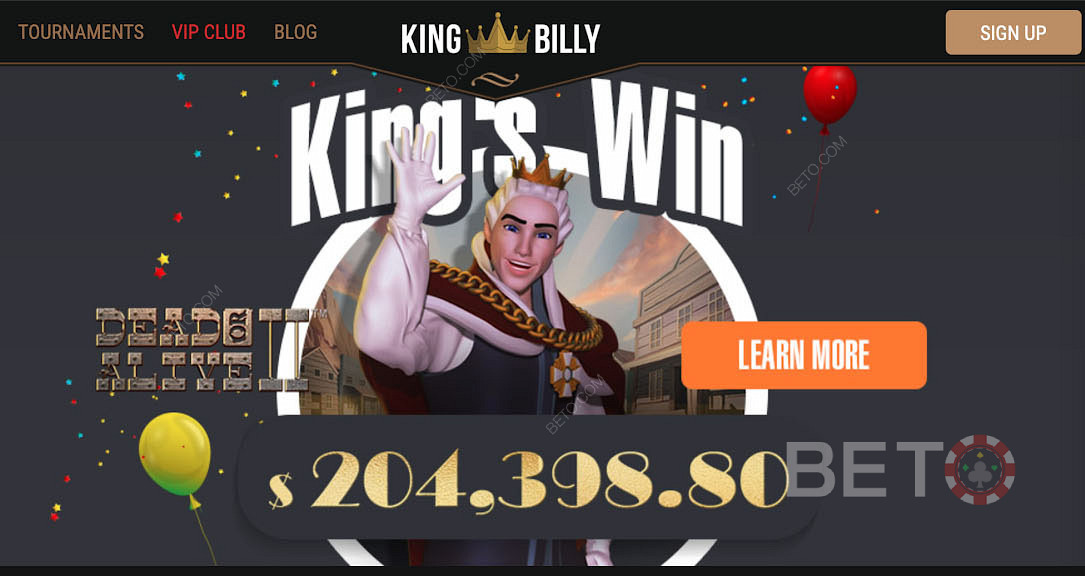 รับชัยชนะครั้งใหญ่จากการเล่นสล็อตยอดนิยมบน King Billy Casino