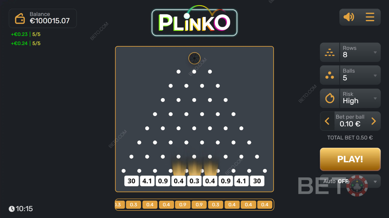 วิธีเล่น Plinko ของ Gaming Corps