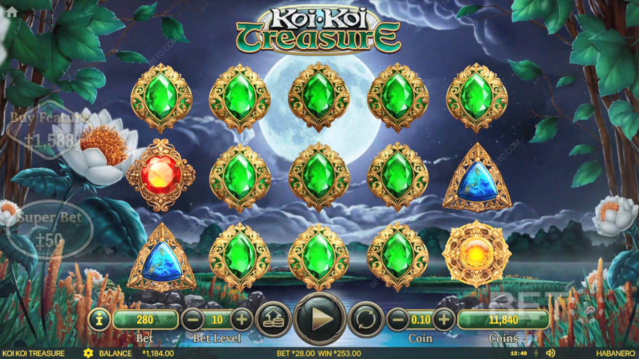 วิธีเล่นเกม Koi Koi Treasure ของ Habanero