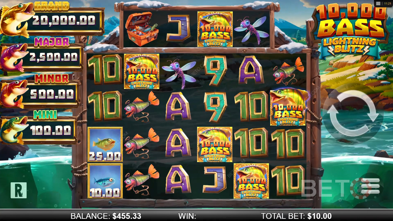 10,000 Big Bass Lightning Blitz เล่นฟรี