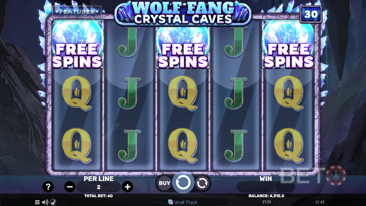 Wolf Fang - Crystal Caves เล่นฟรี