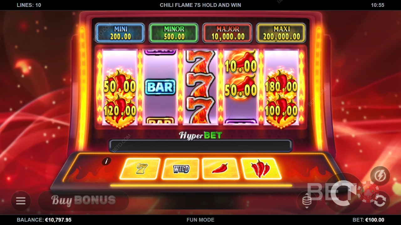 รีวิว Chili Flame 7s Hold and Win โดย BETO Slots