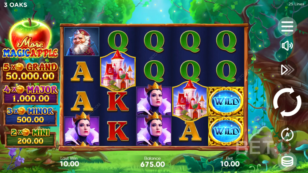 ฟีเจอร์โบนัสอธิบายใน More Magic Apple โดย 3 Oaks Gaming