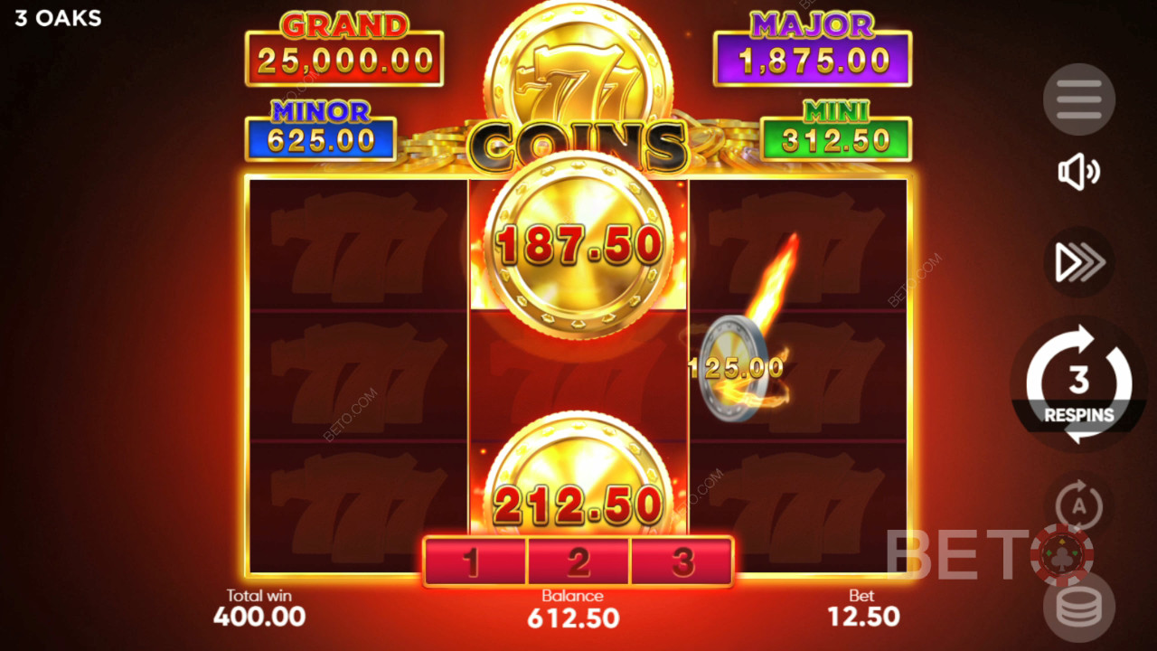 วิธีเล่น 777 Coins ของ 3 Oaks Gaming
