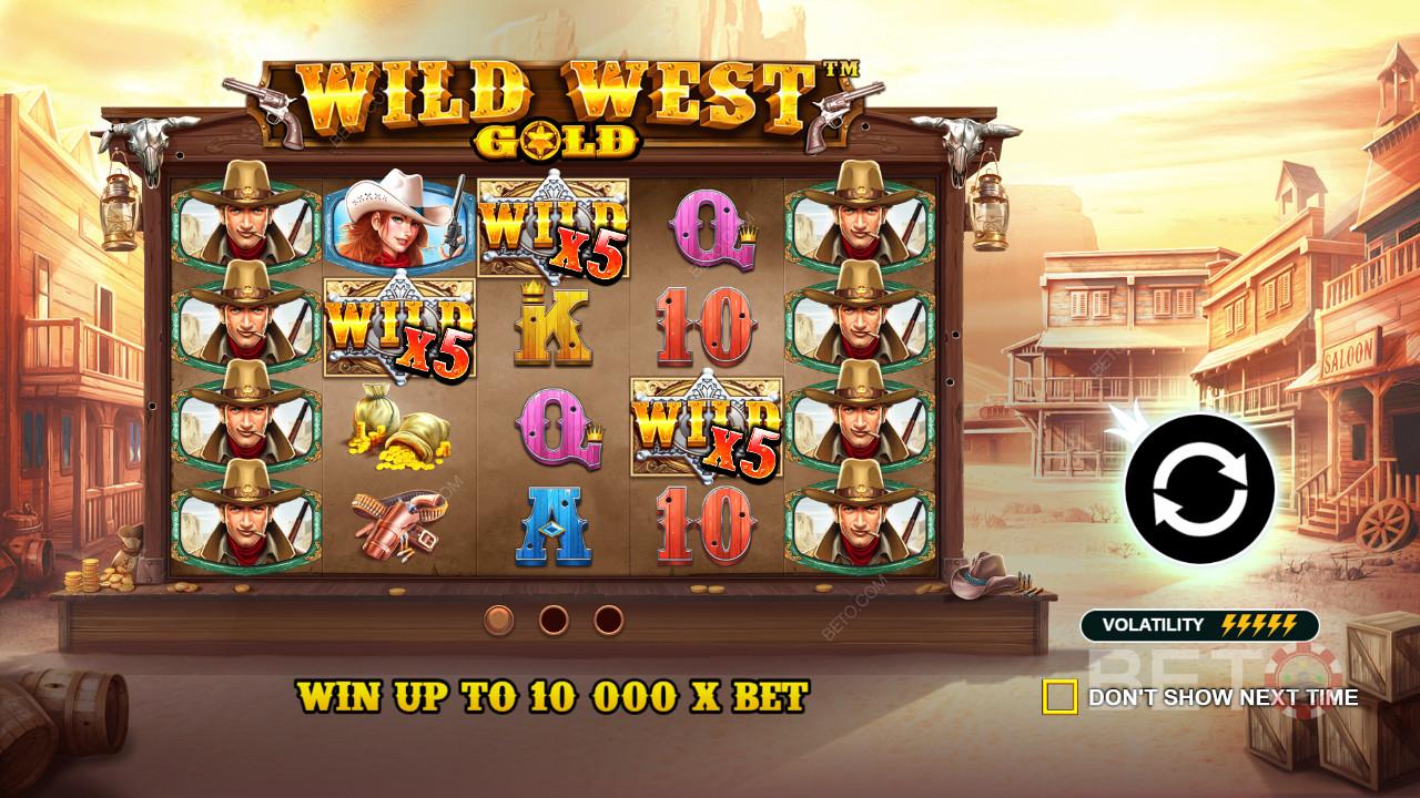 การให้รางวัลสัญลักษณ์ Wild ช่วยให้ได้รับเงินใน Wild West Gold