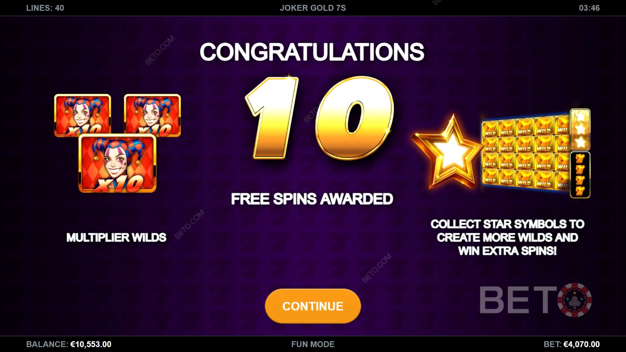 คำอธิบายฟีเจอร์โบนัสใน Joker Gold 7s โดย Kalamba Games