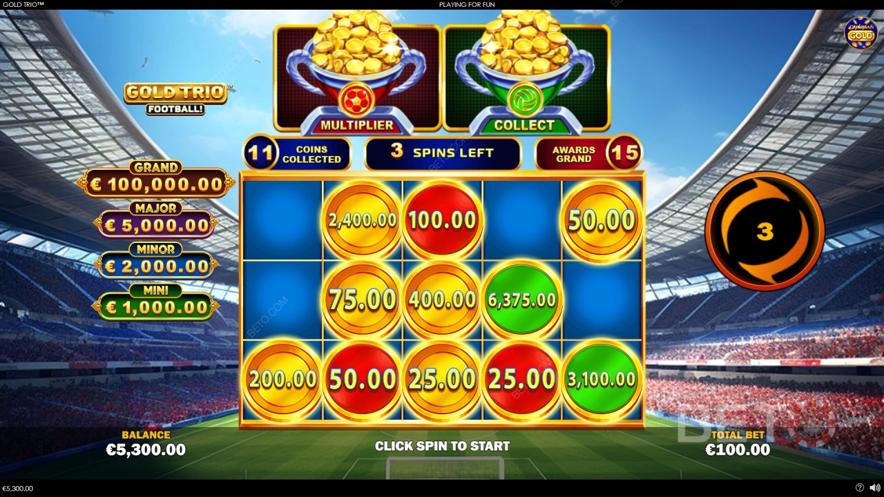 วิธีเล่น Gold Trio: Football ของ Playtech!