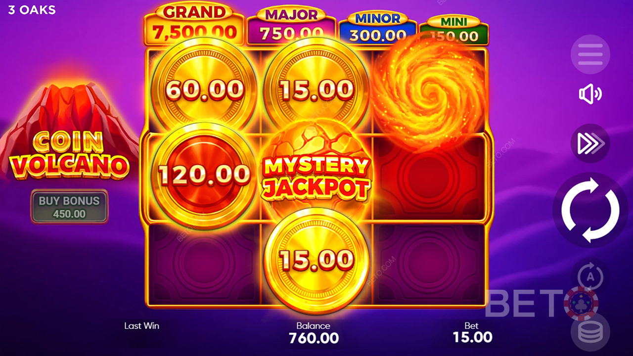 รับรางวัล 2,551x ของการเดิมพันของคุณในสล็อตออนไลน์ Coin Volcano!