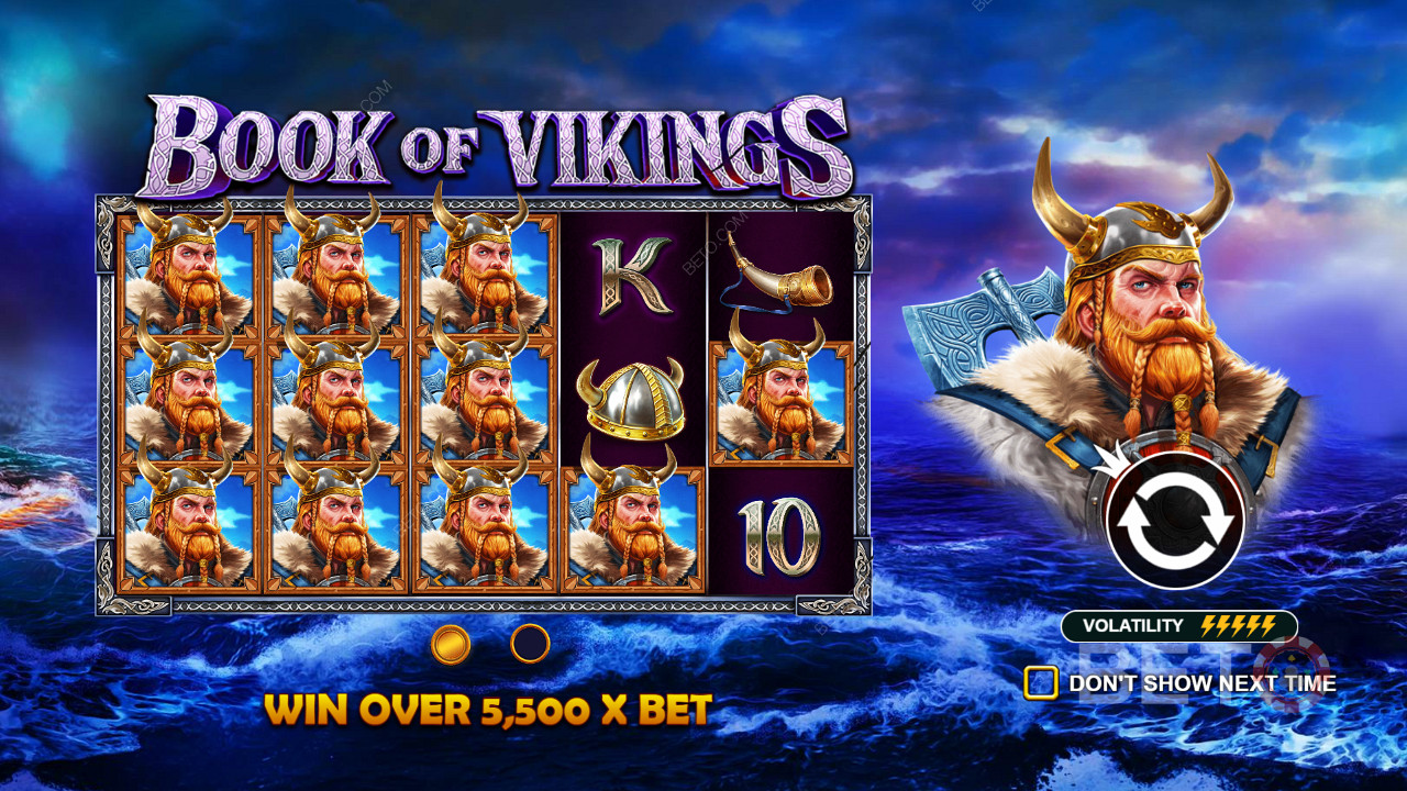 รับรางวัลมูลค่าสูงถึง 5,500x ของเงินเดิมพันในสล็อต Book of Vikings ที่มีความผันผวนสูง