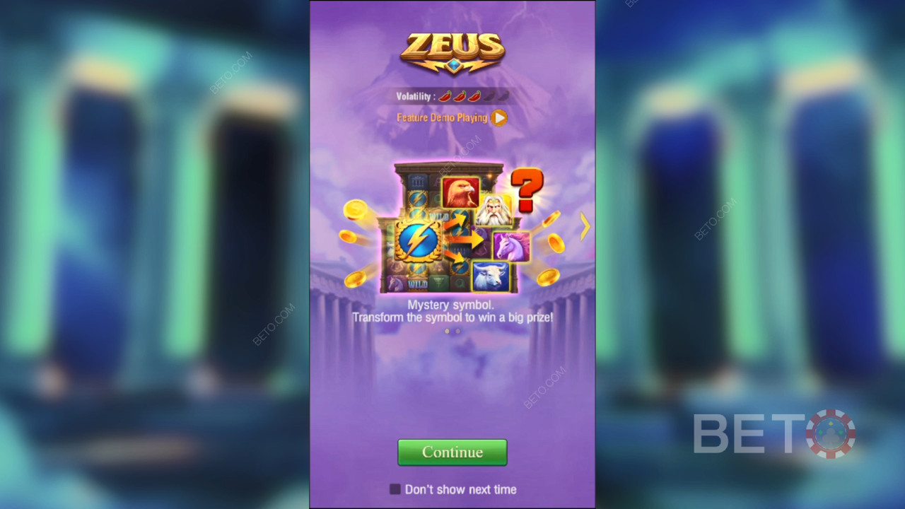 คำอธิบายคุณสมบัติเพิ่มเติมในเกม Zeus โดย TaDa Gaming