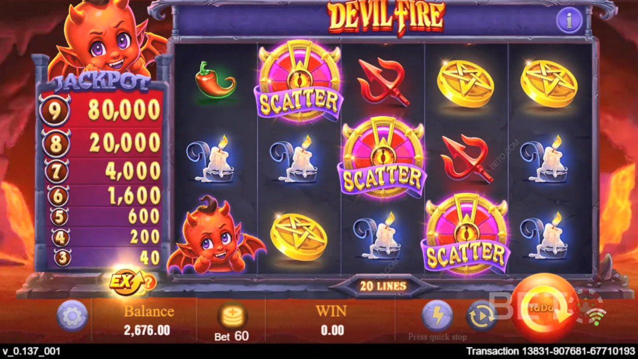 คำอธิบายฟีเจอร์โบนัสใน Devil Fire โดย TaDa Gaming