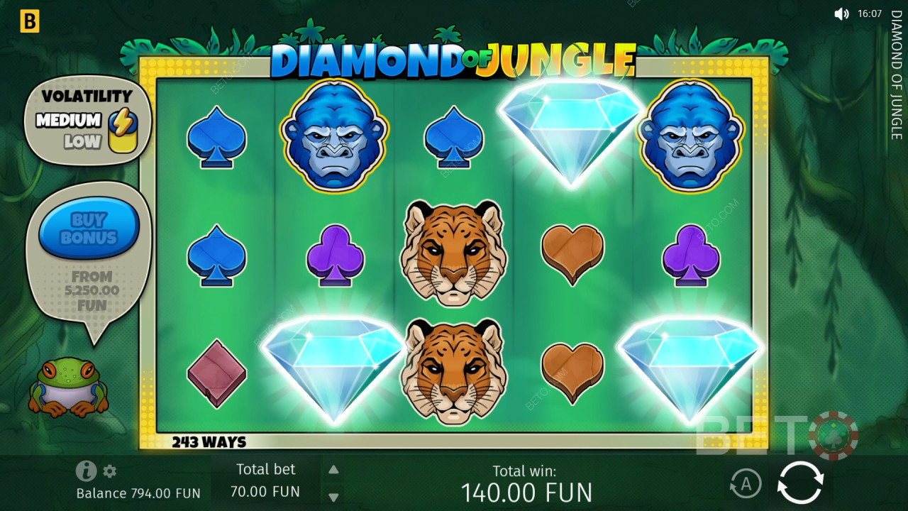 รีวิว Diamond Of Jungle โดย BETO Slots