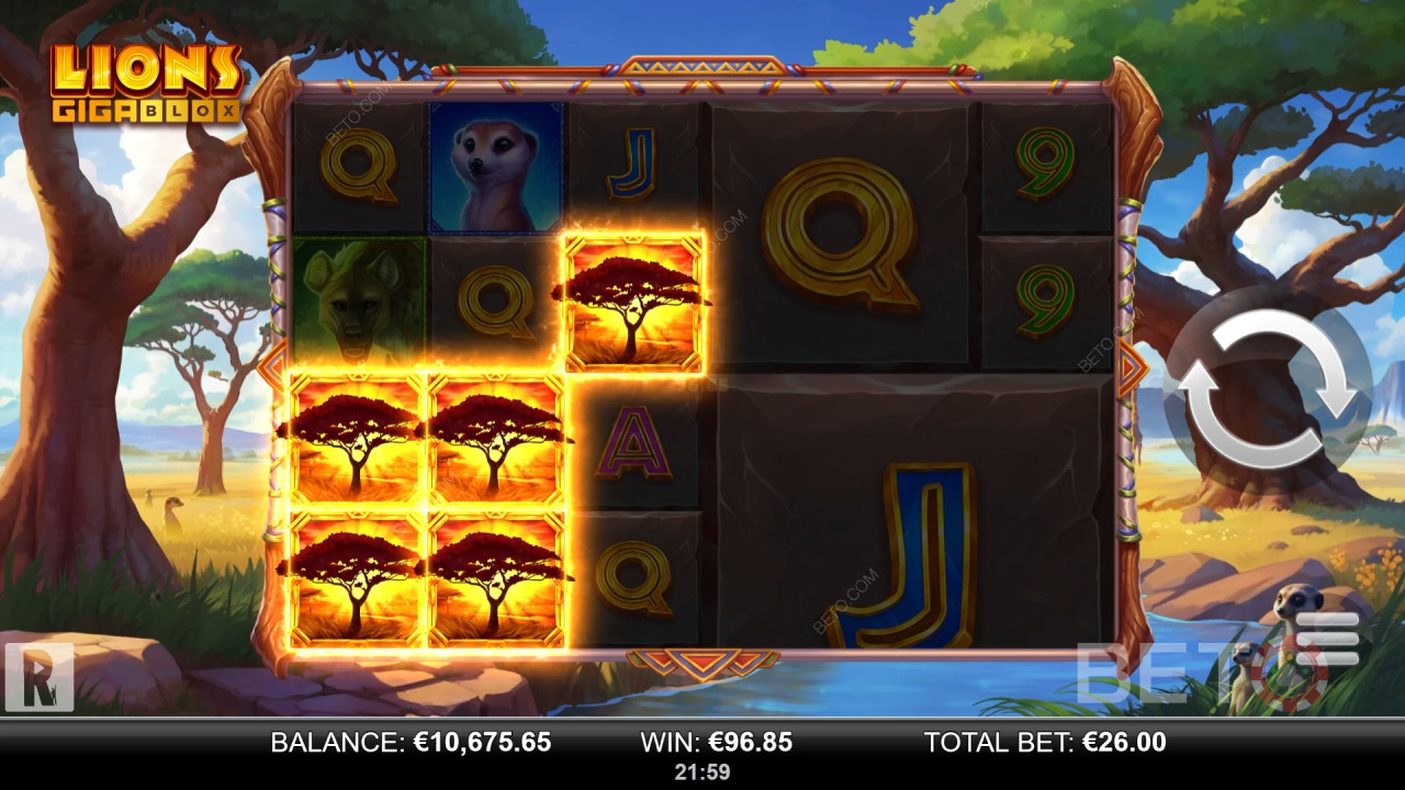 รีวิว Lions GigaBlox โดย BETO Slots