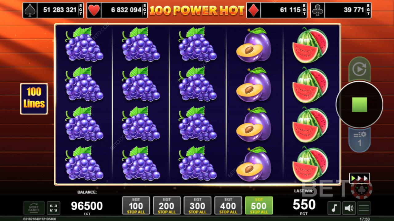 100 Power Hot เล่นฟรี