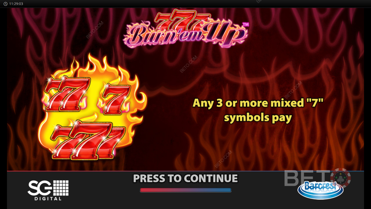 รับรางวัล 5,000 เท่าของเดิมพันของคุณในสล็อตออนไลน์ 777 Burn