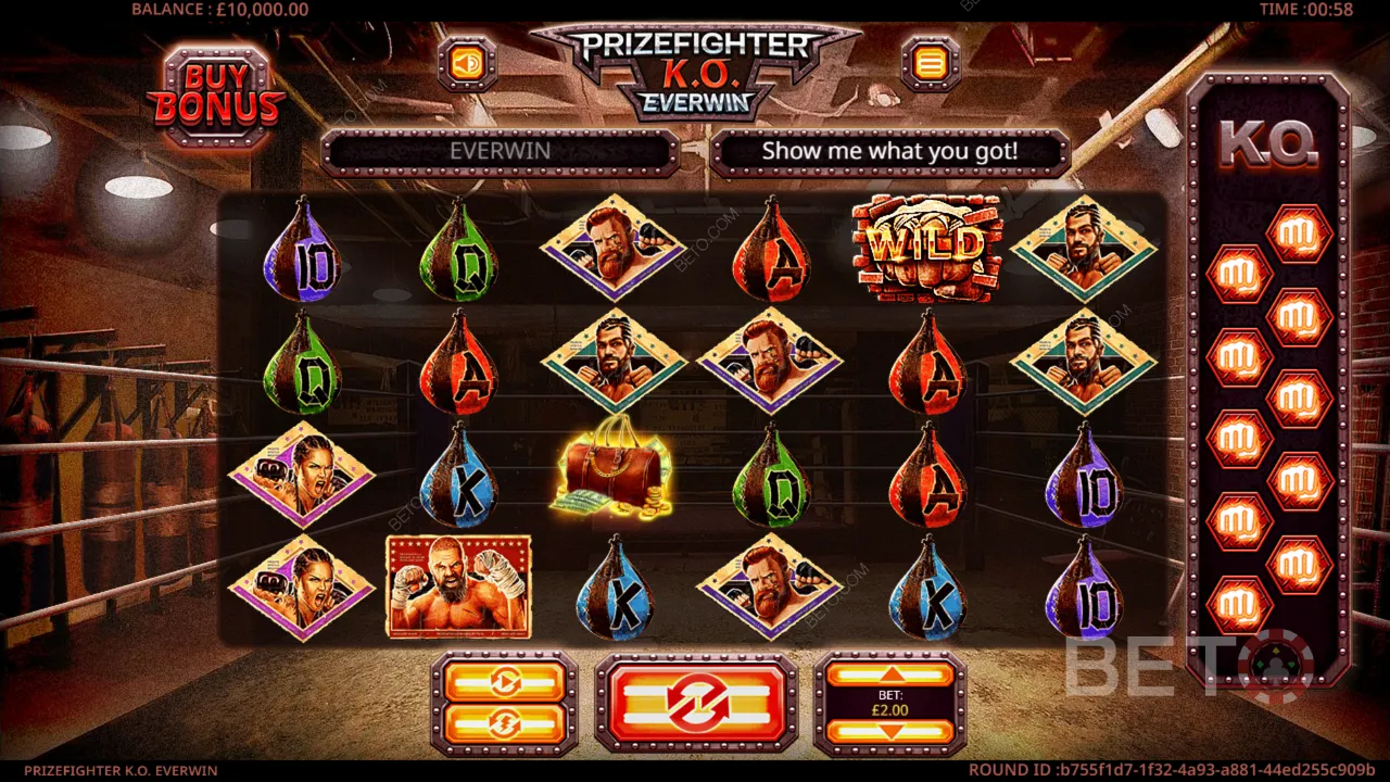 ตัวอย่างการเล่นเกมของ Prize Fighter KO