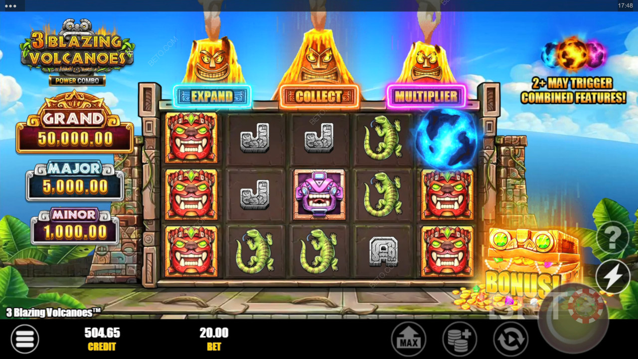 3 Blazing Volcanoes Power Combo เล่นฟรี