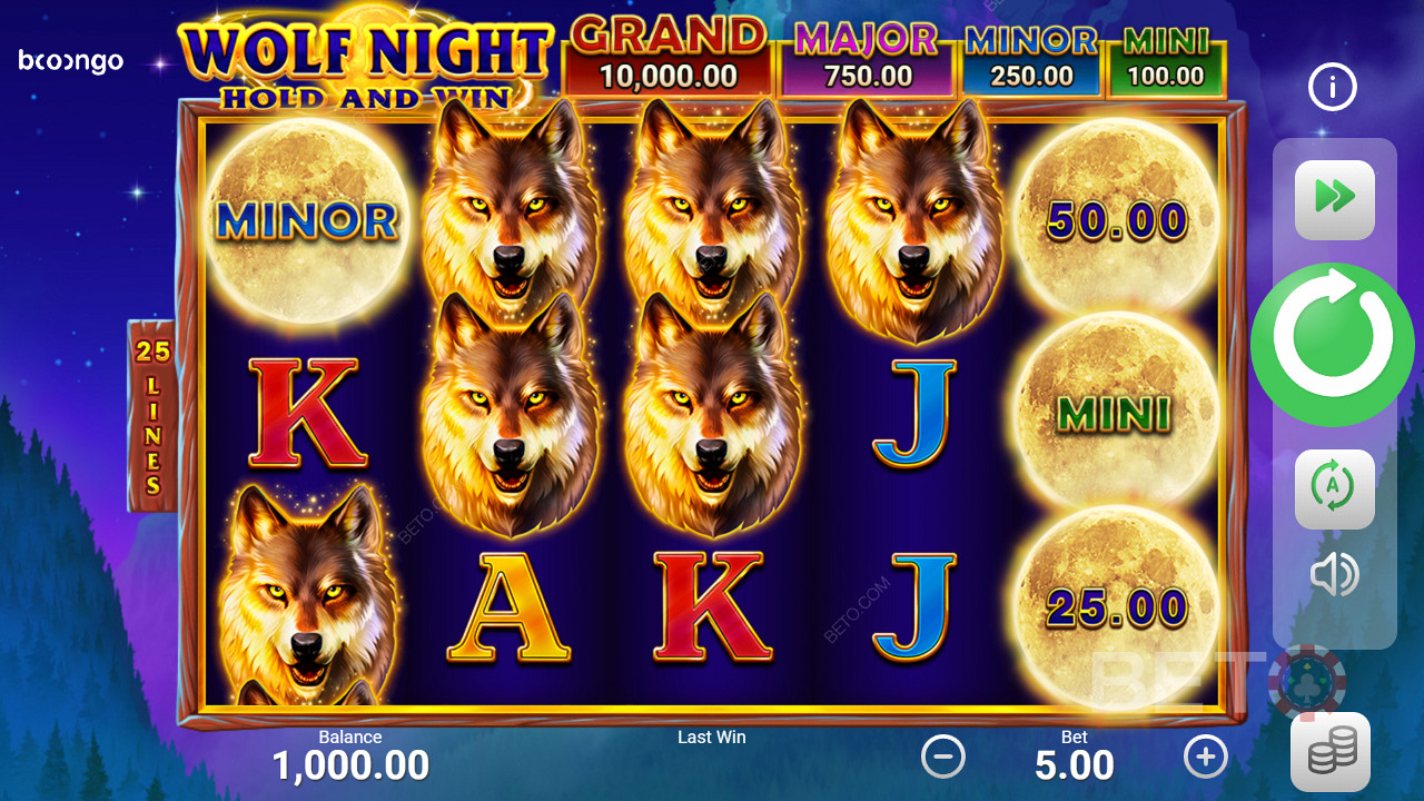 สัญลักษณ์ Wolf เป็นสัญลักษณ์ที่จ่ายสูงสุดใน Wolf Night Slot