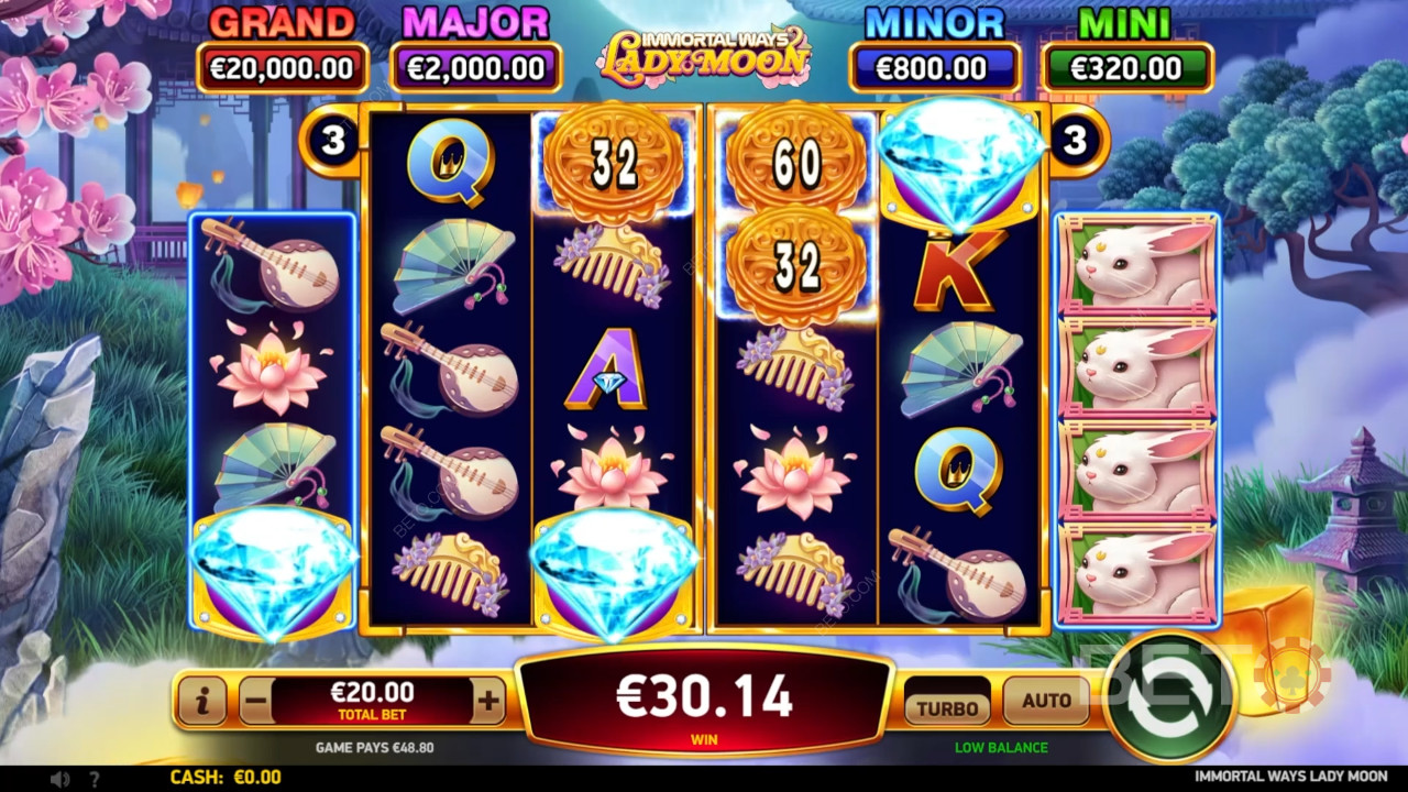 รีวิวเกม Immortal Ways Lady Moon โดย BETO Slots
