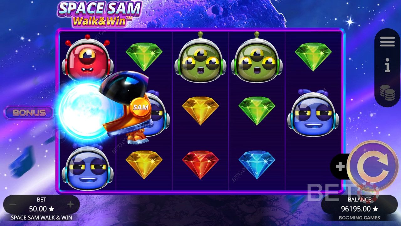 Space Sam Walk and Win เล่นฟรี