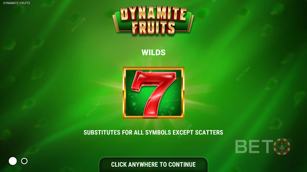 สล็อต Dynamite Fruits - สัญลักษณ์ไวด์ - เซเว่นแดง