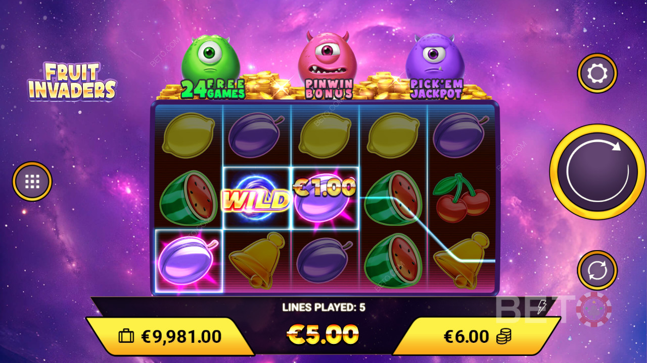 วิธีการเล่นเกม Fruit Invaders ของ Amigo Gaming