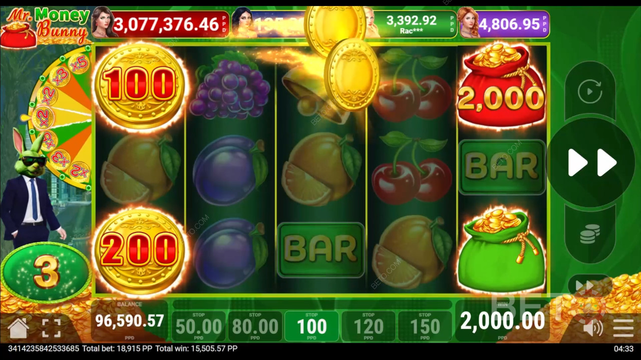 ชนะ 3,500 เท่าของเงินเดิมพันของคุณในสล็อตวิดีโอ Money Bunny!