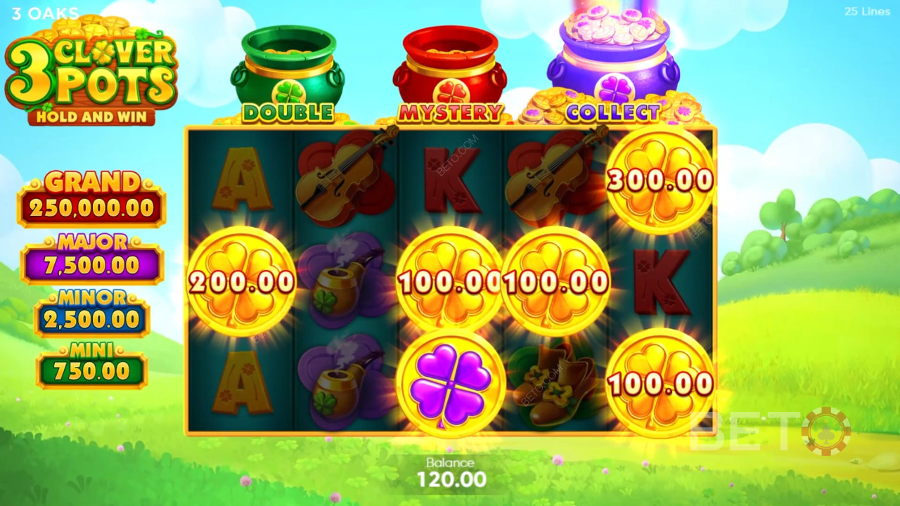รีวิว 3 Clover Pots โดย BETO Slots