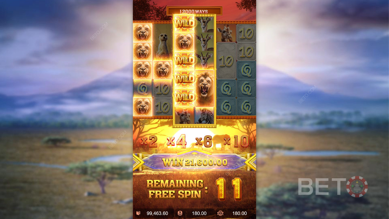คำอธิบายฟีเจอร์โบนัสใน Safari Wilds โดย PG Soft