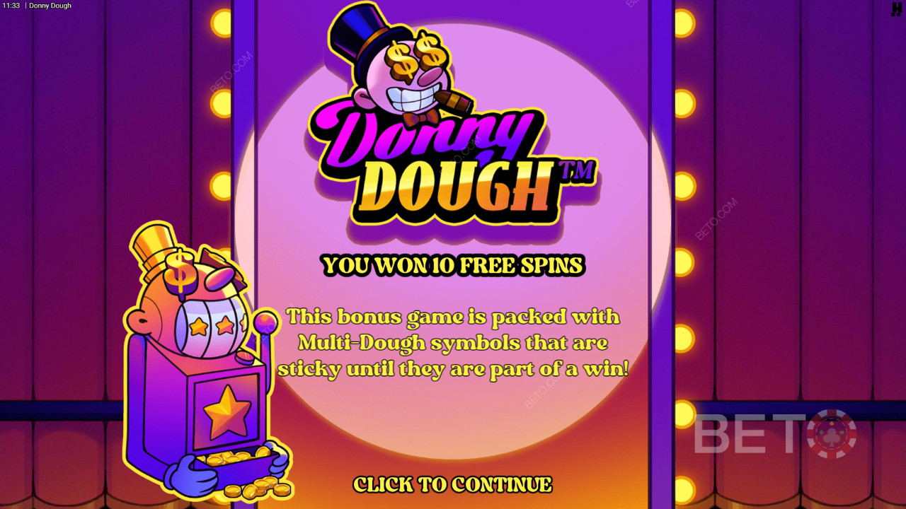 คำอธิบายฟีเจอร์โบนัสใน Donny Dough โดย Hacksaw Gaming