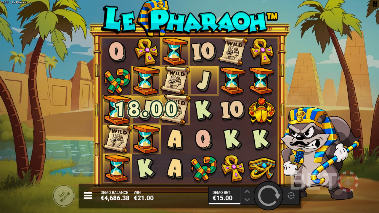 ฟีเจอร์โบนัสอธิบายใน Le Pharaoh โดย Hacksaw Gaming