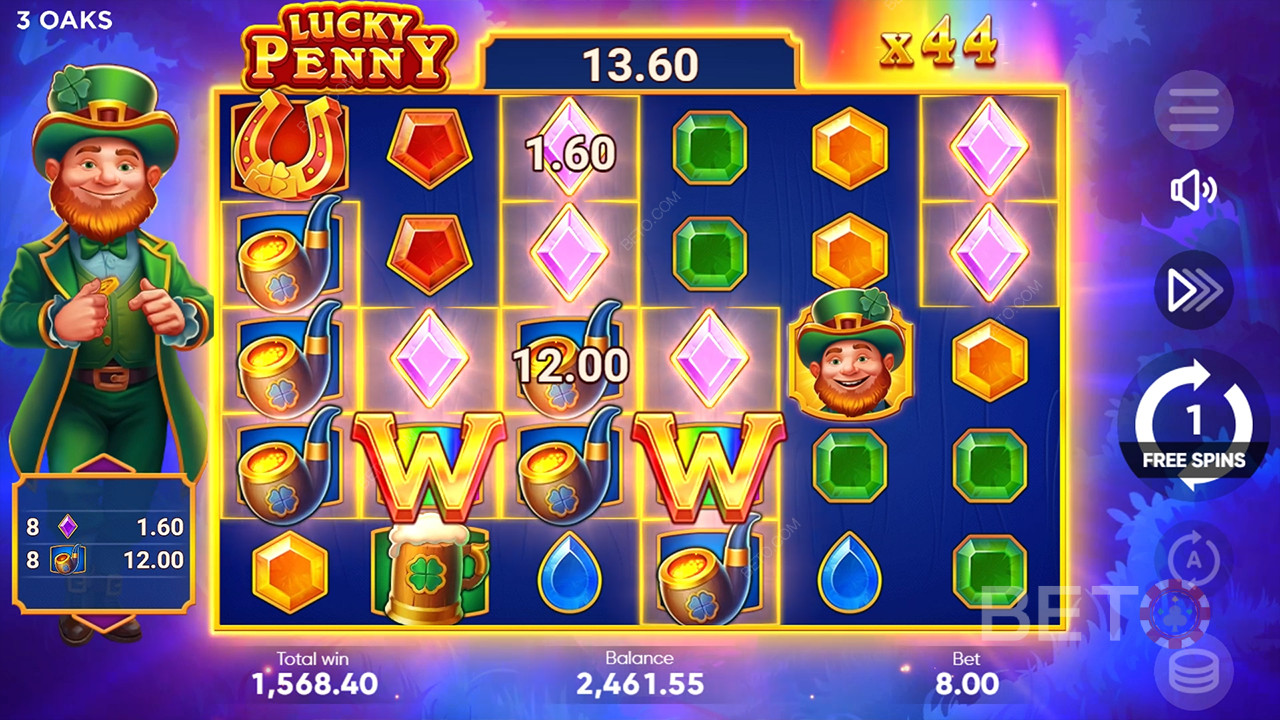 คำอธิบายฟีเจอร์โบนัสใน Lucky Penny โดย 3 Oaks Gaming