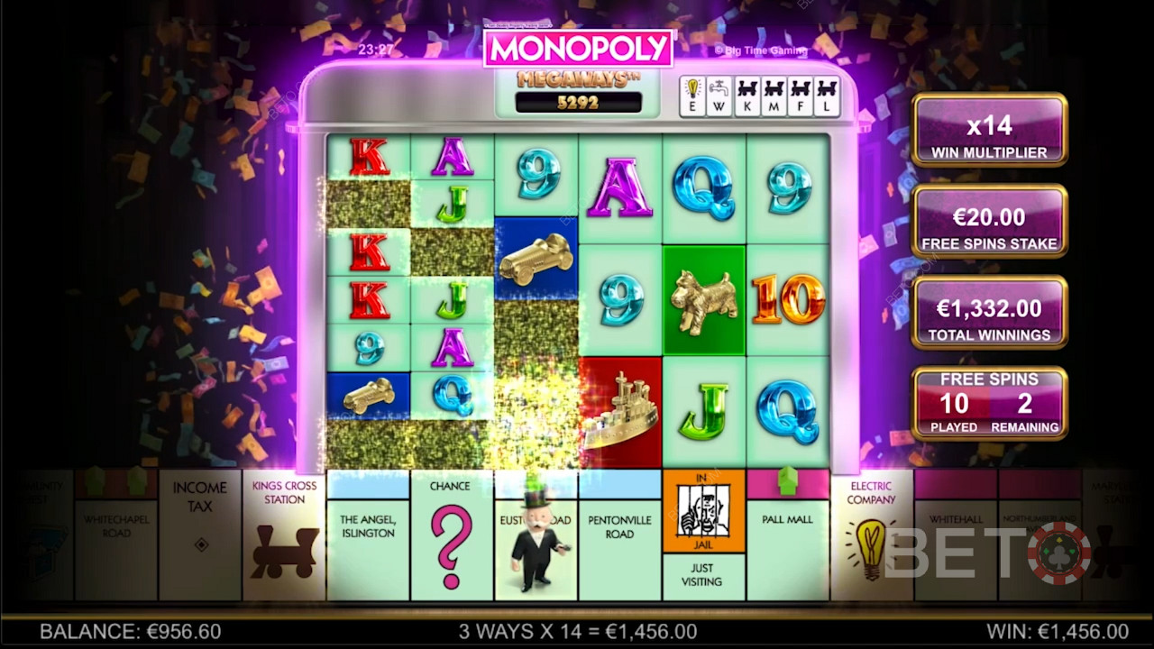 เกมเพลย์ที่เป็นประกายของ Monopoly Megaways