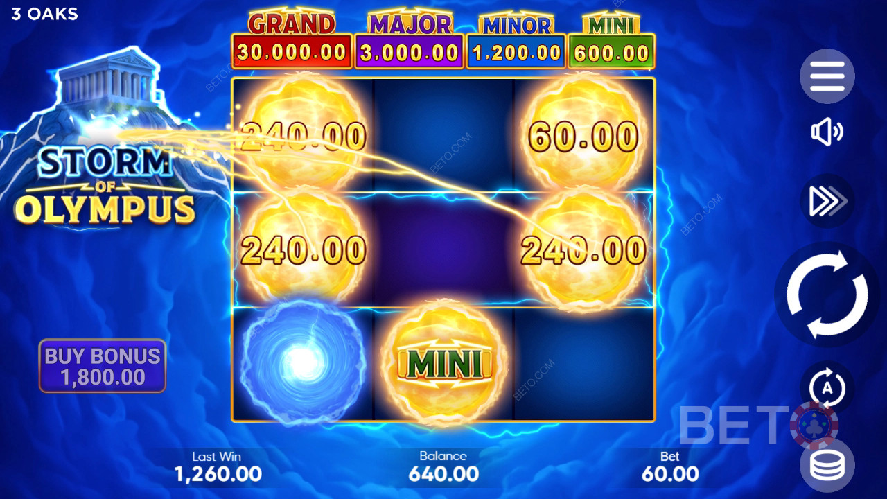 วิธีเล่นเกม Storm of Olympus จาก 3 Oaks Gaming