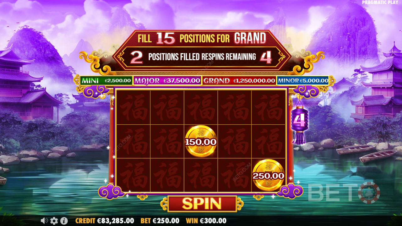 อธิบายฟีเจอร์โบนัสในหีบสมบัติของ Cai Shen โดย Pragmatic Play