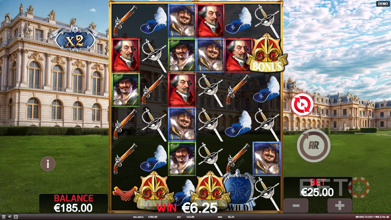 รีวิวเกม Musketeers 1 Wild for All โดย BETO Slots
