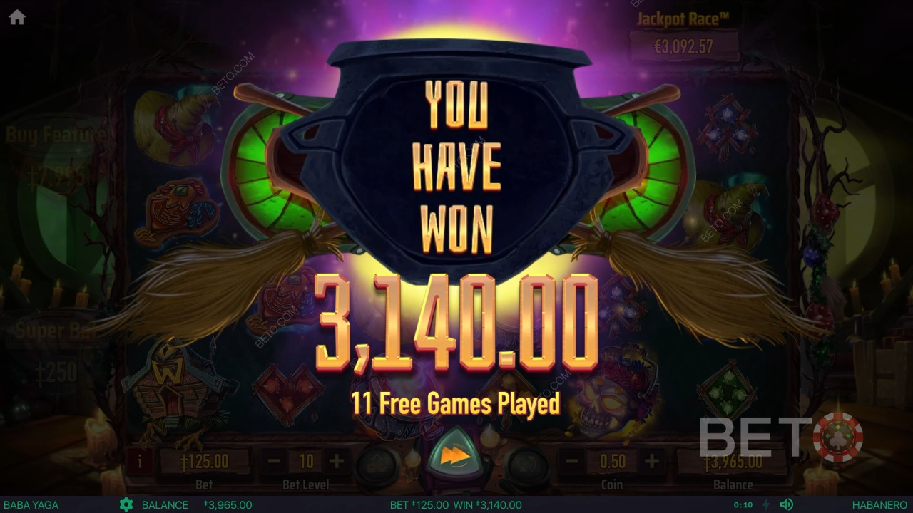 รับรางวัล 9,696x ของการเดิมพันของคุณในสล็อต Baba Yaga!