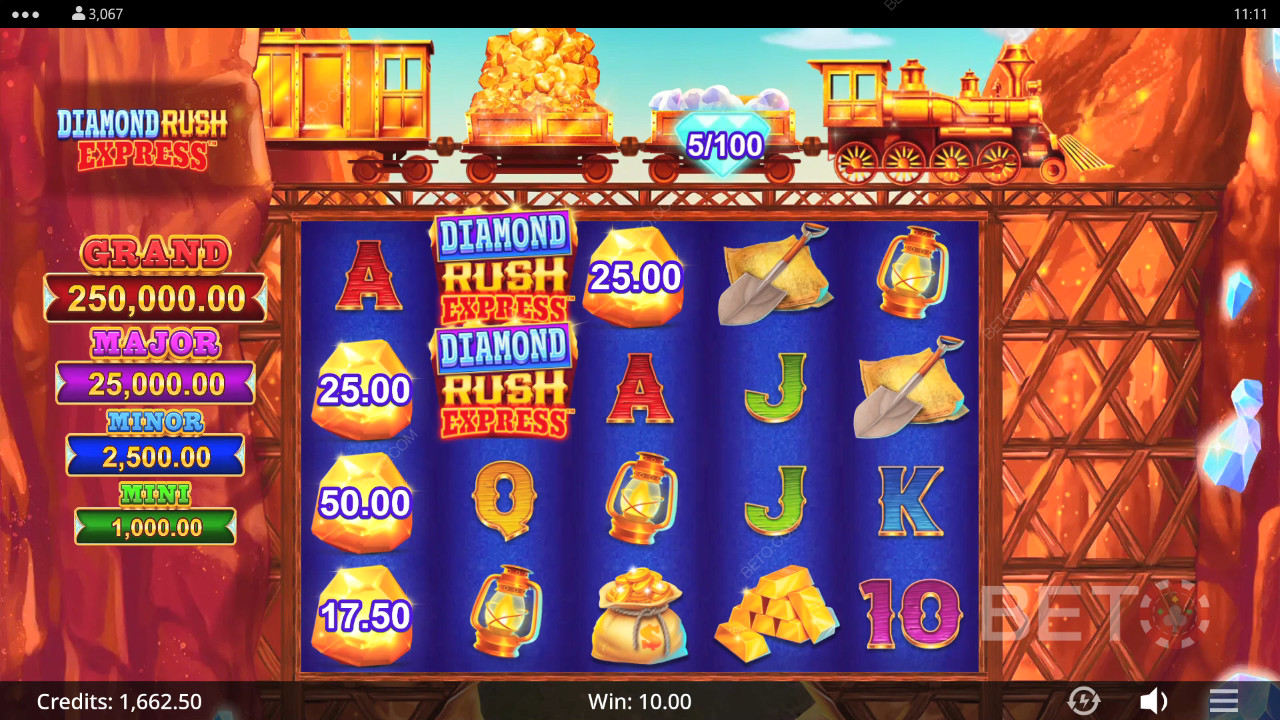 รีวิว Diamond Rush Express โดย BETO Slots