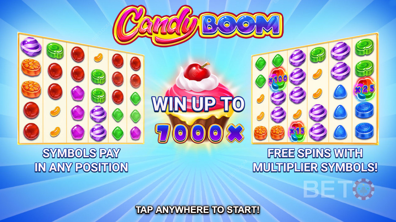 เริ่มเซสชั่นการเล่นเกมของคุณใน Candy Boom