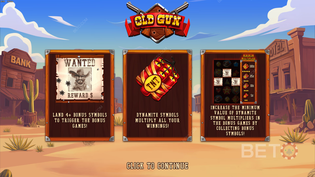 ฟีเจอร์โบนัสที่อธิบายไว้ใน Old Gun โดย Backseat Gaming