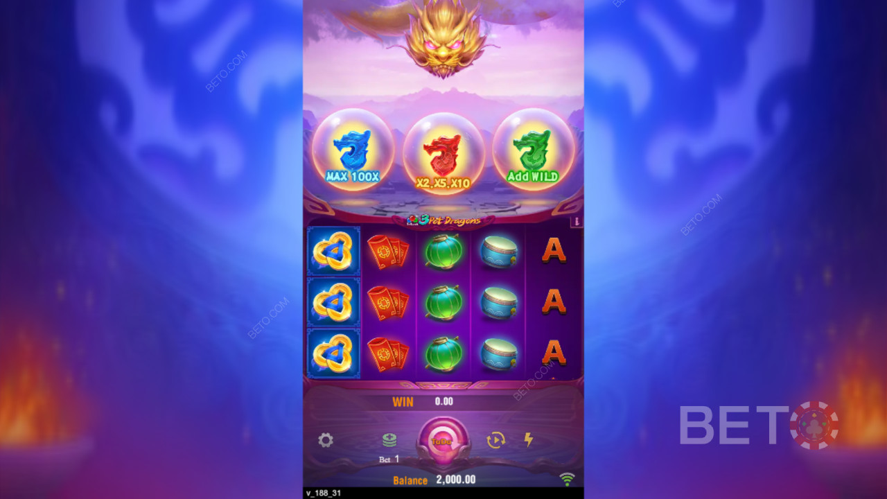 ชนะ 10,000 เท่าของการเดิมพันของคุณในสล็อตออนไลน์ 3 Pot Dragons!
