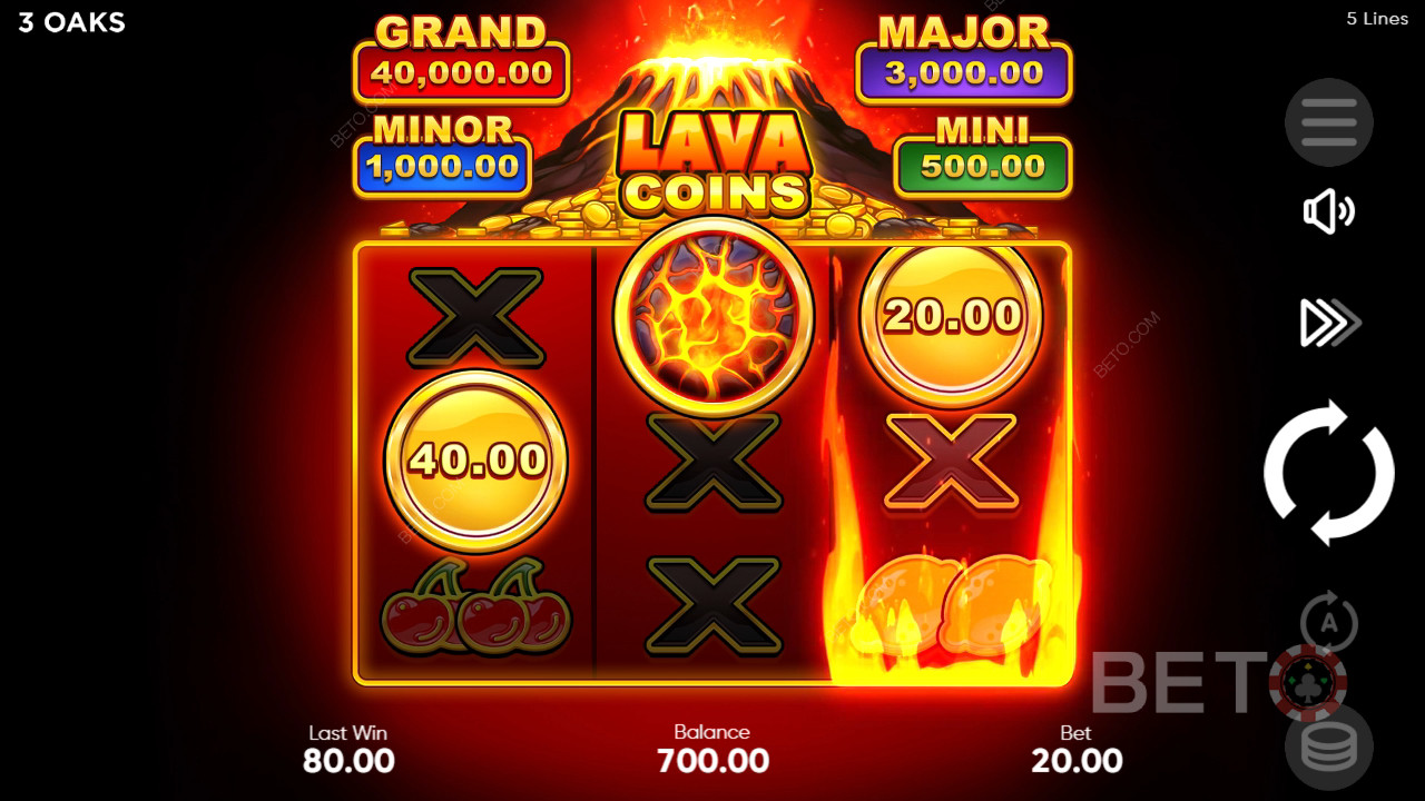รีวิว Lava Coins โดย BETO Slots