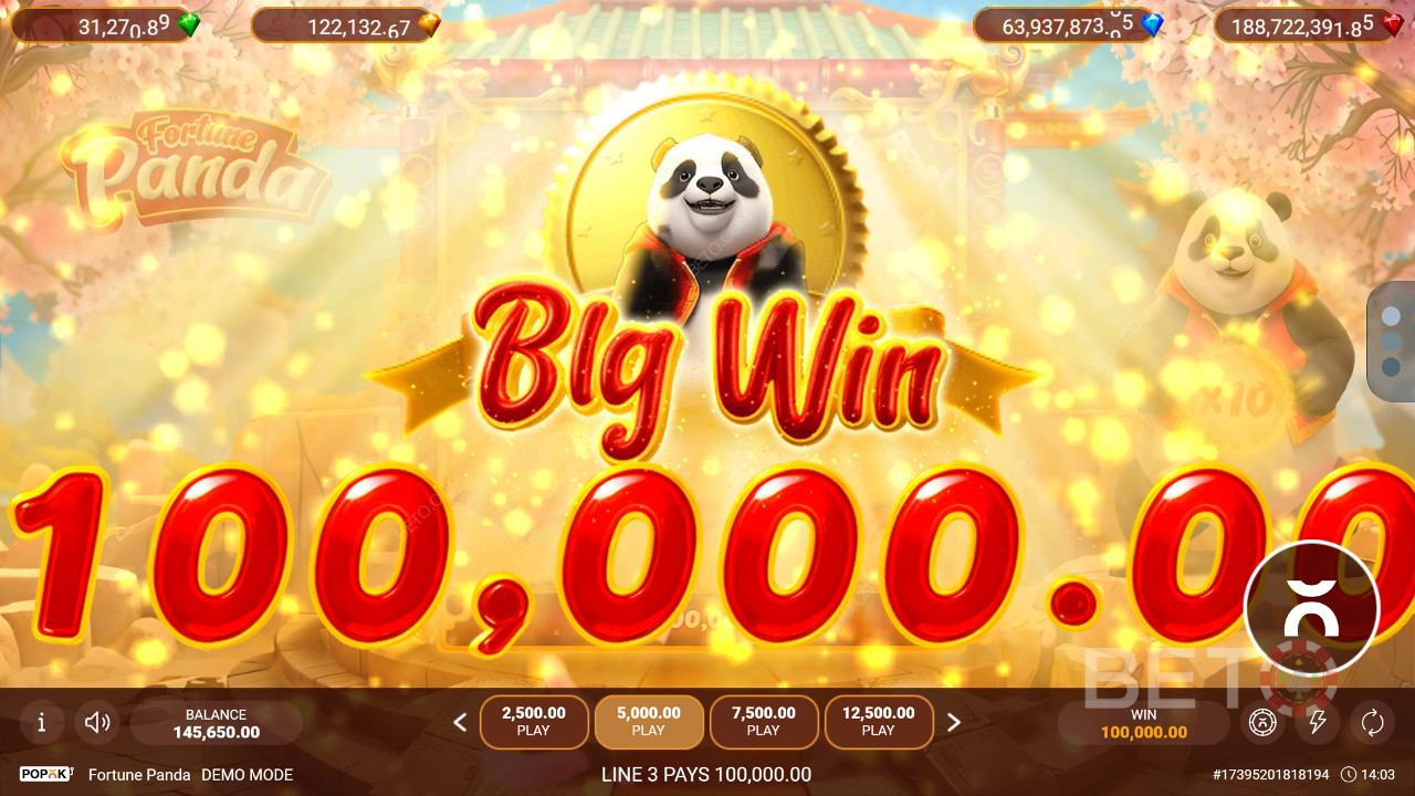ชนะ 2,500 เท่าของเงินเดิมพันของคุณในสล็อตออนไลน์ Fortune Panda!