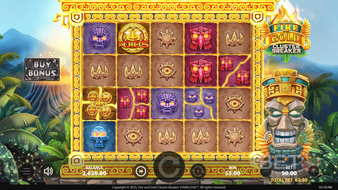 รีวิว Fire and Gold Cluster Breaker โดย BETO Slots