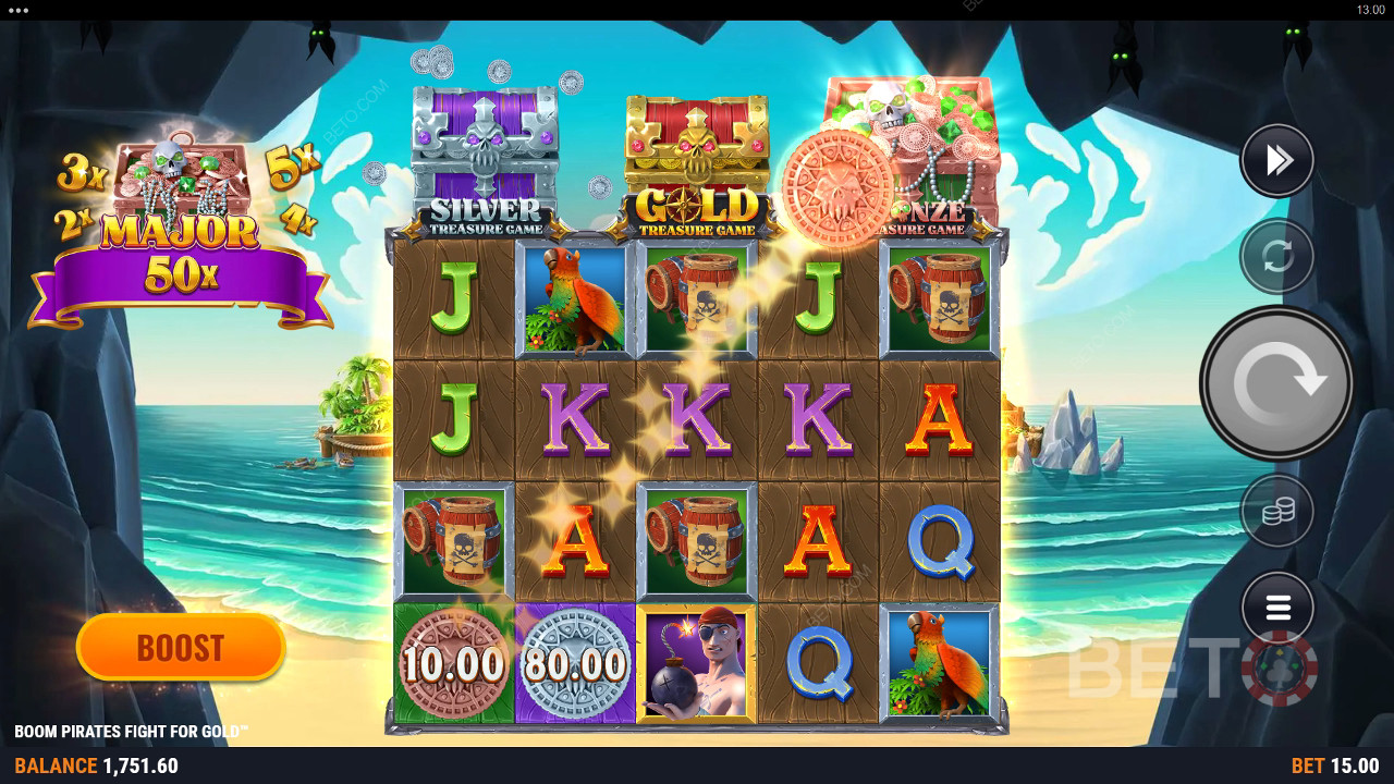 รีวิวเกม Boom Pirates Fight For Gold จาก BETO Slots