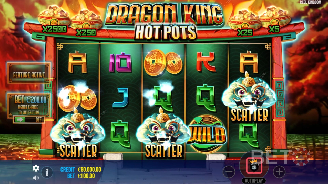 รีวิว Dragon King Hot Pots โดย BETO Slots
