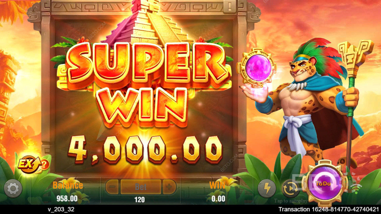 ชนะ 4,500 เท่าของเงินเดิมพันของคุณในสล็อตวิดีโอ Lucky Jaguar!