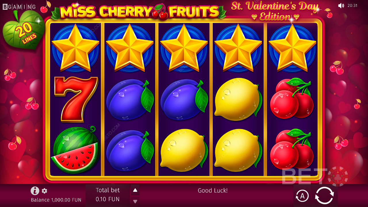 การออกแบบเกมไฮบริดใน Miss Cherry Fruits